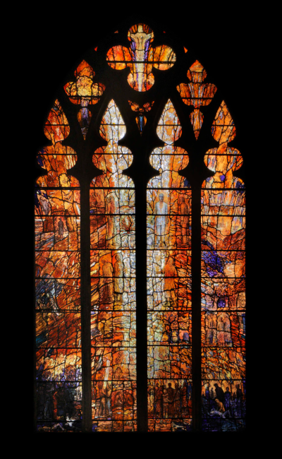 Durham Cathedral transfiguration stained glass window